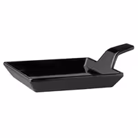 (24 adet) FLYING BUFFET - Mini Sunum Tabağı - Melamin, 120x95mm, Kulplu, Siyah