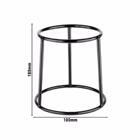 Açık Büfe Teşhir Standı - MULTI ROUND - Metal, PVC - Siyah - 180x180x180mm