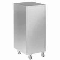 Commercial Waste bin - Push-top bin - 940(H)x400(W)x500(D)mm - with rear wheels - soft-close & without upstand - Stainless steel