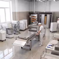 Commercial Baguette Moulder - with Conveyor Belt - 4 cylinders - 550W - 3000 pcs/h