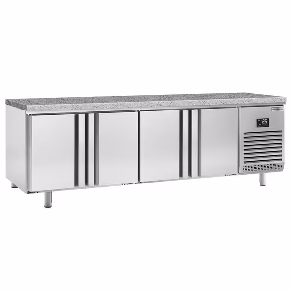Pekarski rashladni pult PREMIUM PLUS - 2752x800 mm - 850 l - Ventilirano hlađenje - s 4 vrata - granitna radna ploča