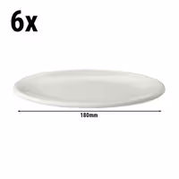 (6 pcs) LUX | Canapé Plate - flat - Porcelain - Ø180mm - Ivory