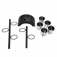 Cutlery Cylinder Holder - 360x200mm - Height: 590mm - Stainless steel - incl. 5 stainless steel holders - removable cutlery container - Black
