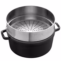 STAUB | Cocotte with Steamer Insert – Ø 240 mm – Black