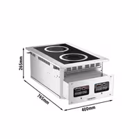 Induktsioonpliit - 400x765 mm - 6,0 kW - 2 keeduala - integreeritav