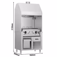 Commercial Gas Chargrill BERLIN - 960mm - Countertop - 790mm Deep - 4 Grill Grids - Cast-Iron Cooking Grids - 14kW