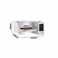 Gas Conveyor Pizza Oven - 1030x1300mm (40.6"x51.2") - 230V Single Phase - Touchscreen Controls - Belt width: 400mm (15.7") - up to 350°C - for Ø 30cm (11.8") pizza