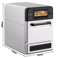 Commercial High Speed Oven - Touchscreen - 3.0kW - Stainless Steel - Ventless - incl. Pizza Tray, Mesh Basket | 80% Faster Cooking