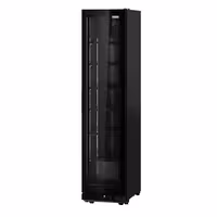 Commercial Beverage Display Fridge - 500mm - 295 Litres - with 1 hinged glass door - LED lighting - Black - Temperature range 0 to 7 °C