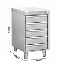 Ormarić s pet ladica za kuglice tijesta – 500 x 700 mm