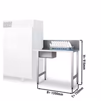 Ulazni stol - 1300 mm - nadogradnja desno - s 1 koritom & rupom za otpatke - za KSS118
