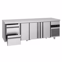 Commercial Counter Fridge PREMIUM - 2330x700mm - with 3 doors - 2 drawers - capacity 632 litres