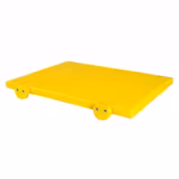 Neslīdošs griešanas dēlis ar stopperiem - EN 600x400 mm - Biezums: 20 mm - HACCP atbilstošs - Polietilēns (PE) - Dzeltens - Var mazgāt trauku mazgājamā mašīnā - Higiēnisks