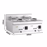 Fritadeira elétrica dupla - 10+10L - 18,0kW - com torneira de drenagem