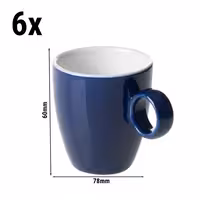 (6 kom) BART COLOUR CAFE - Šalica za espresso - 65 ml - Plava