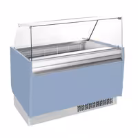 Ice Cream Display Freezer | LIAM - 1310mm - with LED lighting - for 10+10 x 5 litres Napoli pans - Light Blue - Static cooling