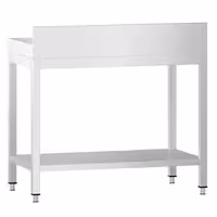 Rozsdamentes acél munkaasztal PREMIUM - 700x600 mm - alsó polccal & hátsó peremmel