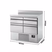 Premium PLUS rashladni pult – 980 x 700 mm – sa 4 ladice – sa prednjim nadvratom