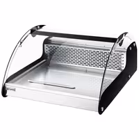 Countertop refrigerated display case - 118L - 695mm - Double glazing - round - 1 folding glass door - for fresh fish