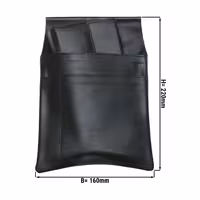 KARLOWSKY | Cashier's holster – Cowhide leather - Black - 16×22cm - 2 pockets + pen slot - Belt loop