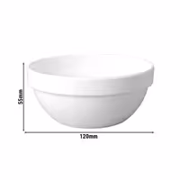 (6 adet) Kase - Melamin - CASUAL MAXI - 250ml - yuvarlak - Ø120mm - Derinlik:55mm - Beyaz