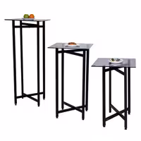 (3 pcs) Folding Side Table Set - Height: 700, 900 & 1200mm