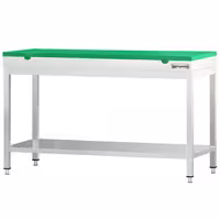 Roostevabast terasest töölaud PREMIUM - 1500x600 mm - alumise riiuliga & tugevdatud tööpinnaga