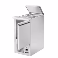 Pult za pripremu salate ECO - 450 mm - 1 vrata - s ugradnim ležištem za 1x GN 1/1 i poklopac od nehrđajućeg čelika