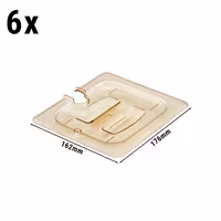 (6 komada) CAMBRO | H-PAN™ - GN poklopac 1/6 otporan na toplinu - Sa urezom i drškom - Jantar