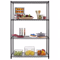 رفوف فولاذية - 900x450mm - عمق: 450 mm - 4 رفوف (قابلة للتعديل) - أسود - الحمولة: 180 kg