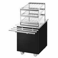 Glass & Cup Service Station DANZIG - 700 mm - 3 Shelves - with Tray Slide - Black
