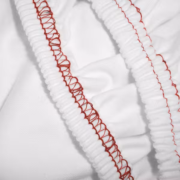 (10 unid) Lençol‑capa em jersey - 200x200cm - Branco / Vermelho