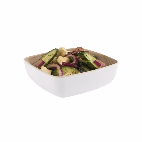 (6 adet) Kase - Melamin - FRIDA - 0,37L - köşeli - 125x125mm - Derinlik:45mm - Beyaz/Bej