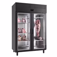Dry Aging Skříň na zrání masa - 1300 mm - 1 skleněné dveře - Černá