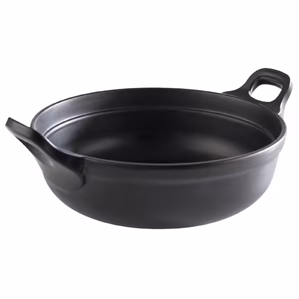 (6 adet) Kase - PADELLA - Melamin - 1,5L - köşeli - taşıma kulplu - 210x210mm - Derinlik:90mm - Siyah
