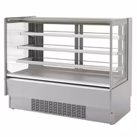 Commercial cake display fridge - 365L - 1250mm - Double glazing - with 3 adjustable shelves - rear sliding doors