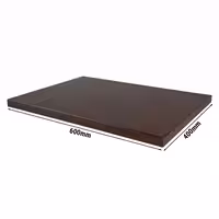 Neslīdošs griešanas dēlis ar fiksatoriem - EN 600x400 mm - Biezums: 20 mm - HACCP atbilstošs - PE polietilēns - Brūns