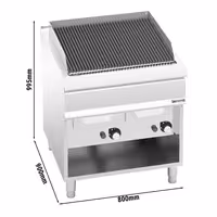 Barbacoa de gas de agua - 24kW|800mm - De pie - 900 fondo
