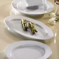 (12 adet) PERA - Sunum Tabağı Oval - Porselen, 280x210mm, Beyaz