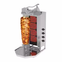 Electric Doner Kebab Grill (Shawarma/Gyros) - 4 Burner - up to 60kg - 7.2kW - incl. 2 double doors & drip tray
