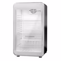 Commercial Mini Bar Refrigerator - 495mm - 113L - with 1 glass door & reversible hinges - Black/Silver - Double-glazed glass door