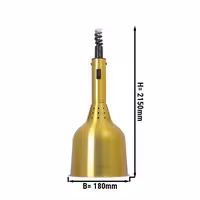 Buffet Infrared Heat Lamp - Retractable - Diameter 180mm - 250W - E27 - Cord 600–1800mm - Brass