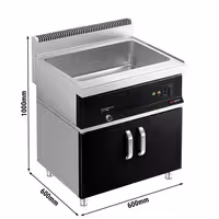 Toplovodna kupka električna - 2,4 kW - 2x GN 1/1 ili 4x GN 1/2 - s odvodnim ventilom - na zatvorenom ormariću s 2 vrata