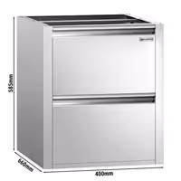 Blok szuflad PREMIUM – podblatowy – 400 x 660 mm – z 2 szufladami – do stołów roboczych ATK o głębokości 700 mm