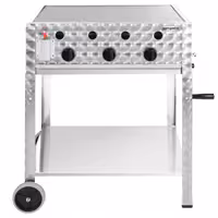 Gázgrill - 10 kW - inkl. mobil alsó állvány, grillrács és lemez