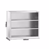 خزانة حائط ستانلس ستيل PREMIUM - 1000x400mm - بدون باب انزلاقي - بدون باب ذو أجنحة - ارتفاع 1000 mm