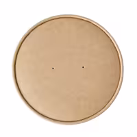 (300 pcs) Food Lidding Tray Paperboard - 185mm - Round - Brown