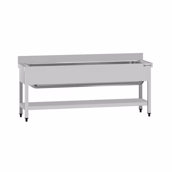 طاولة غسيل الأواني ECO - 1800x700mm - مع أرضية سفلية - مع حوض واحد