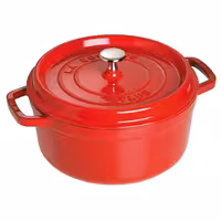 STAUB | Cocotte Round Enamelled Cast Iron Casserole Dish – Ø 180 mm – Cherry Red