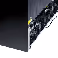 Commercial Beverage Display Fridge with Illuminated Canopy - 2050mm - 1500 Litres - with 3 hinged glass doors - LED lighting - digital controller with temperature display - Black/White - Temperature range 2 to 8 °C